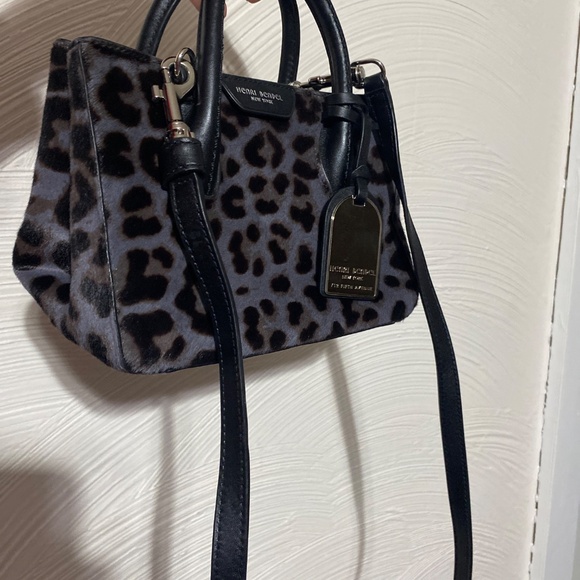 Henri Bendel New York Animal Print Mini Hand Bag Crossbody Black Purse Calfhair - Picture 16 of 16